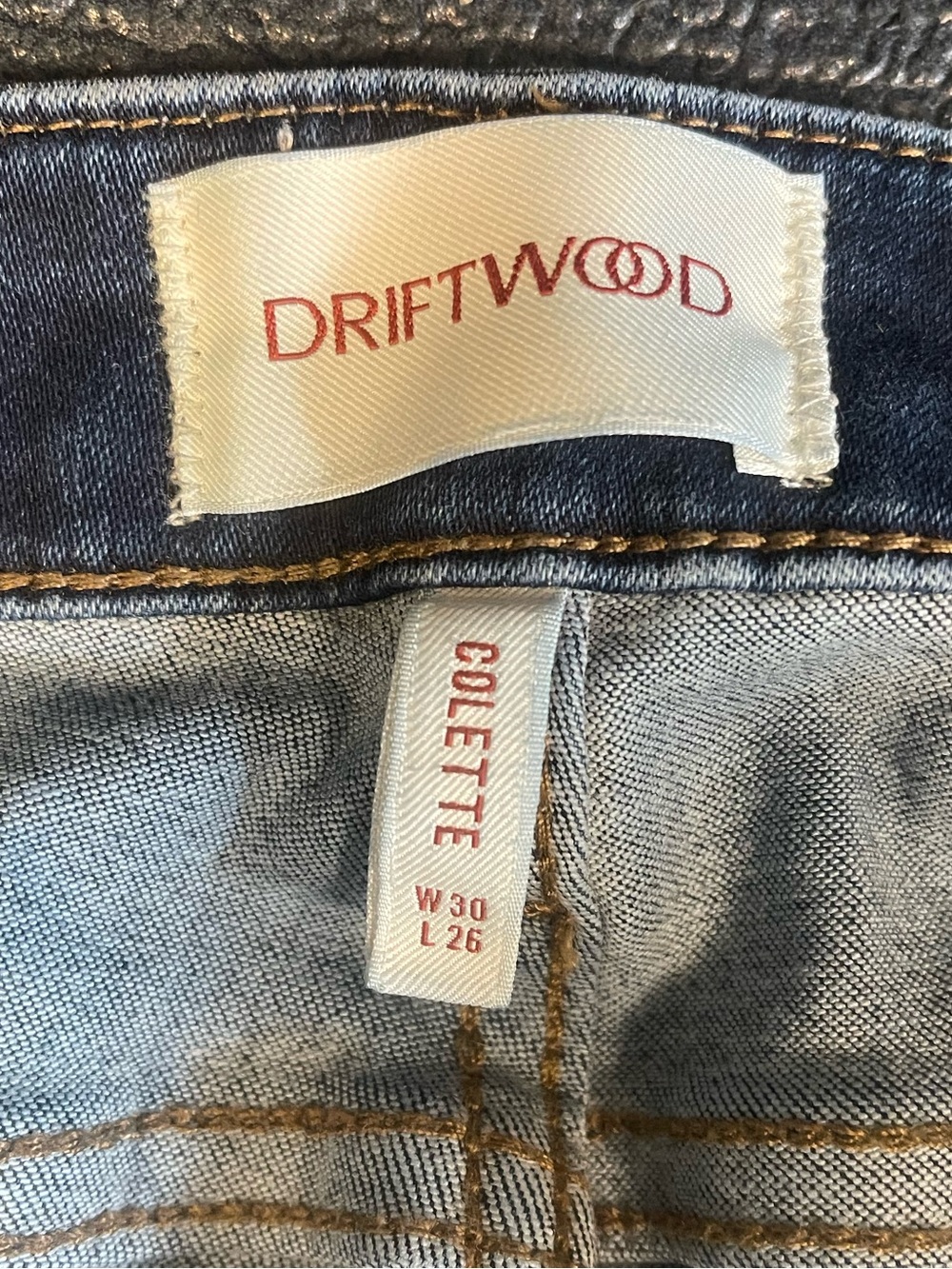 DRIFTWOOD-COLETTE Embroidered Floral Cuff Jeans, Blue with Orange & Light Floral - Picture 4 of 7